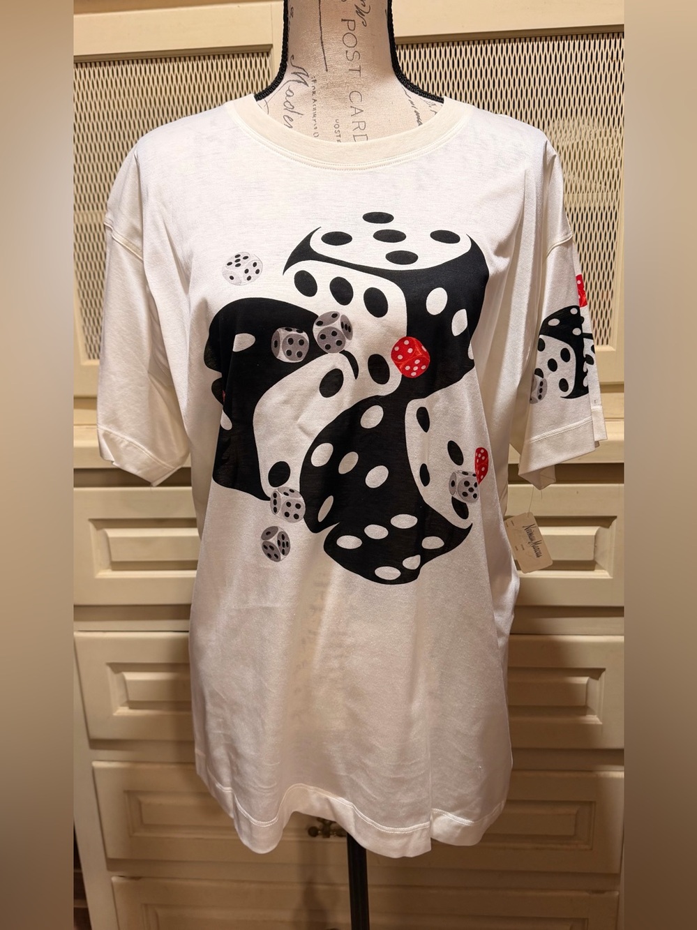 NWT Vintage Escada Margaretha Ley Dice Graphic T-Shirt